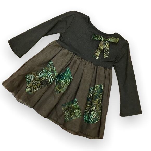 Owl's & Bat's Girls Top Size 4 5 Brown Green Tunic Boho NEW - Picture 1 of 4